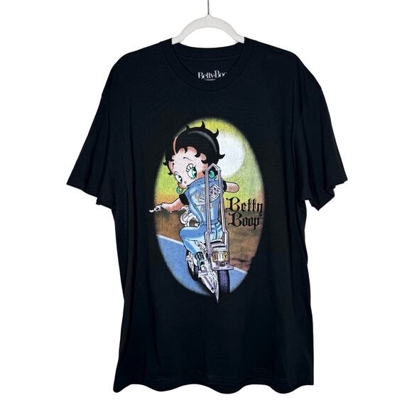 Betty Boop Wild Child Motorcycle Biker Short Sleeve Graphic T-Shirt Size XL Tee - Picture 1 of 6